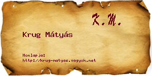 Krug Mátyás névjegykártya